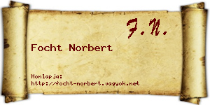 Focht Norbert névjegykártya