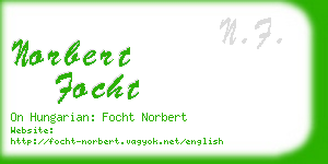 norbert focht business card